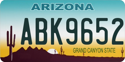 AZ license plate ABK9652