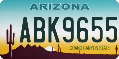 AZ license plate ABK9655