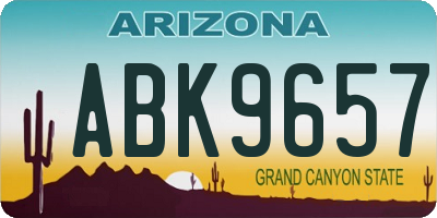 AZ license plate ABK9657