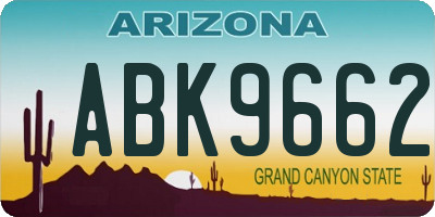 AZ license plate ABK9662