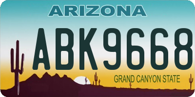 AZ license plate ABK9668