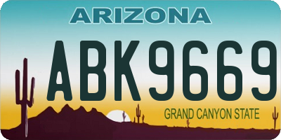 AZ license plate ABK9669