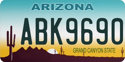 AZ license plate ABK9690