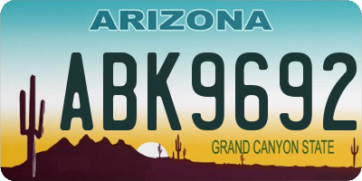 AZ license plate ABK9692