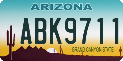 AZ license plate ABK9711
