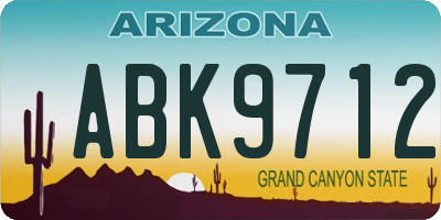 AZ license plate ABK9712