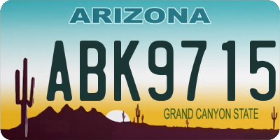 AZ license plate ABK9715