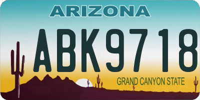 AZ license plate ABK9718