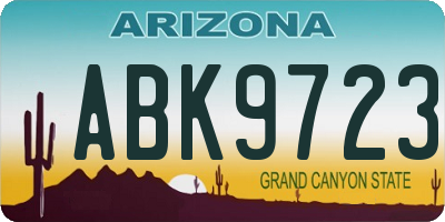 AZ license plate ABK9723