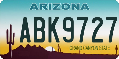 AZ license plate ABK9727