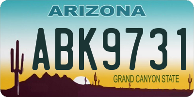 AZ license plate ABK9731