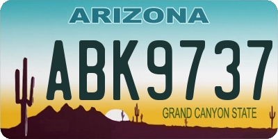 AZ license plate ABK9737