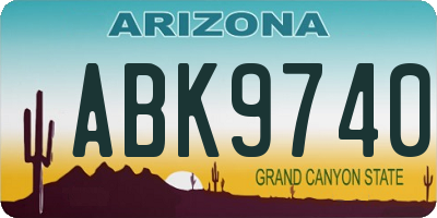 AZ license plate ABK9740