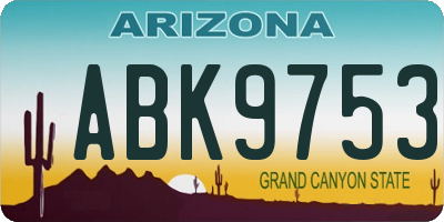 AZ license plate ABK9753