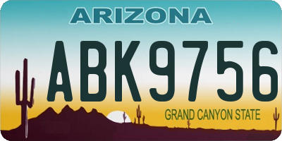 AZ license plate ABK9756