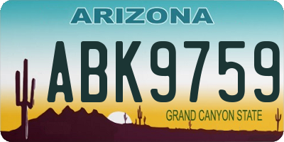 AZ license plate ABK9759