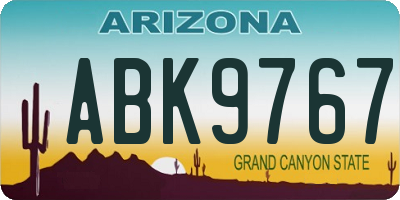 AZ license plate ABK9767