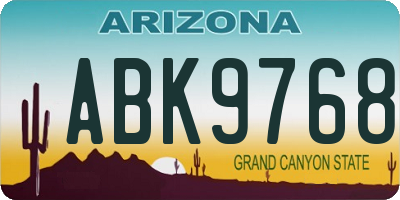 AZ license plate ABK9768