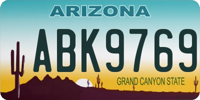 AZ license plate ABK9769