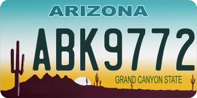 AZ license plate ABK9772