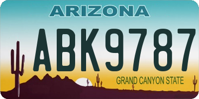AZ license plate ABK9787
