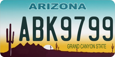 AZ license plate ABK9799