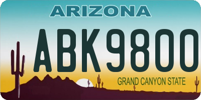 AZ license plate ABK9800