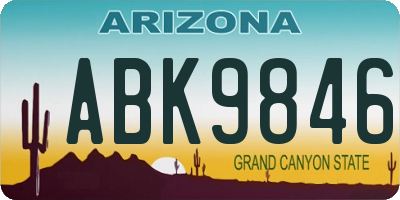AZ license plate ABK9846