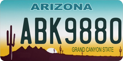 AZ license plate ABK9880