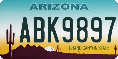 AZ license plate ABK9897