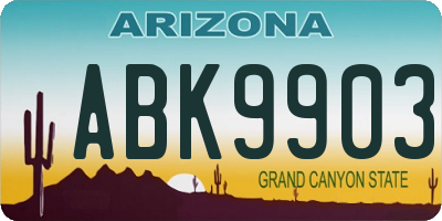 AZ license plate ABK9903