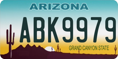 AZ license plate ABK9979