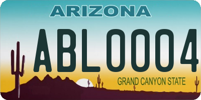 AZ license plate ABL0004