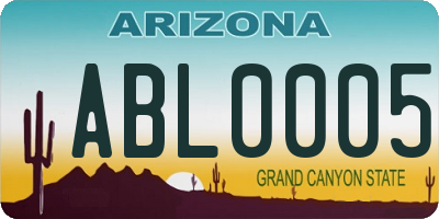 AZ license plate ABL0005