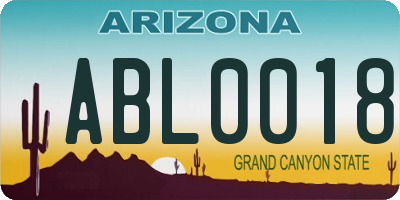AZ license plate ABL0018