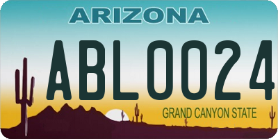 AZ license plate ABL0024