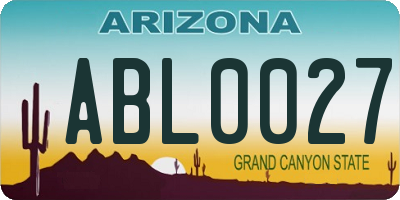 AZ license plate ABL0027