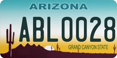 AZ license plate ABL0028