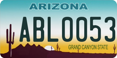 AZ license plate ABL0053