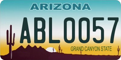 AZ license plate ABL0057