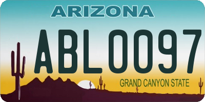 AZ license plate ABL0097