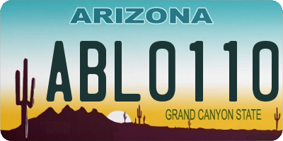 AZ license plate ABL0110