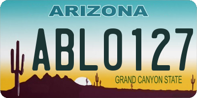 AZ license plate ABL0127