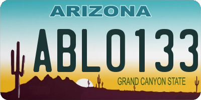 AZ license plate ABL0133