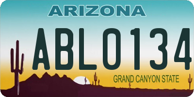 AZ license plate ABL0134