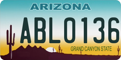 AZ license plate ABL0136