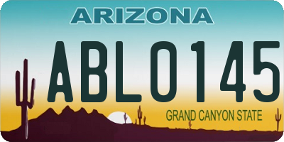 AZ license plate ABL0145