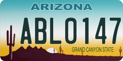 AZ license plate ABL0147