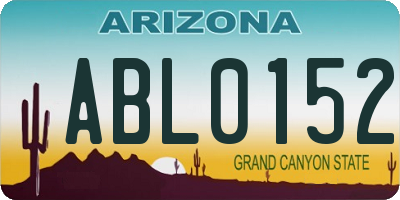 AZ license plate ABL0152