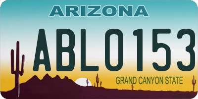 AZ license plate ABL0153